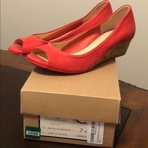 Cole Haan Peep Toe Wedges